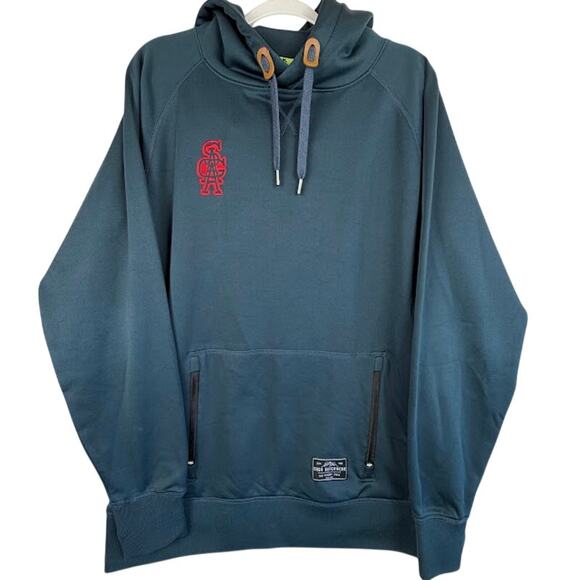 Saga Outerwear Other - Saga Outerwear Snowboard Hoodie Mens L Teal Pullover Ski Snow Kangaroo Pocket